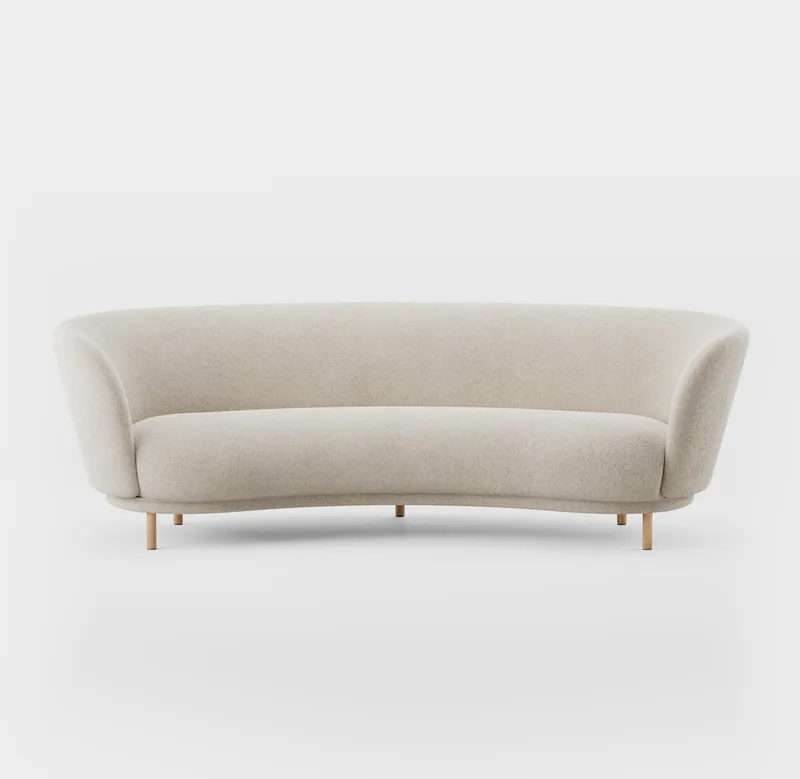 Dandy 3 Seater Sofa von Massproductions in Natural Oak/Kirkby Design – Spiral 21 Chalk – Produktfoto