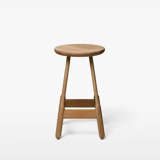 Albert Bar Stool H650 by Massproductions in Red Lacquered Beech – product photo 2 of 4