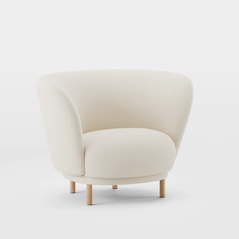 Dandy Armchair by Massproductions in Natural Oak/Kvadrat – Tonus 4 100 – product photo