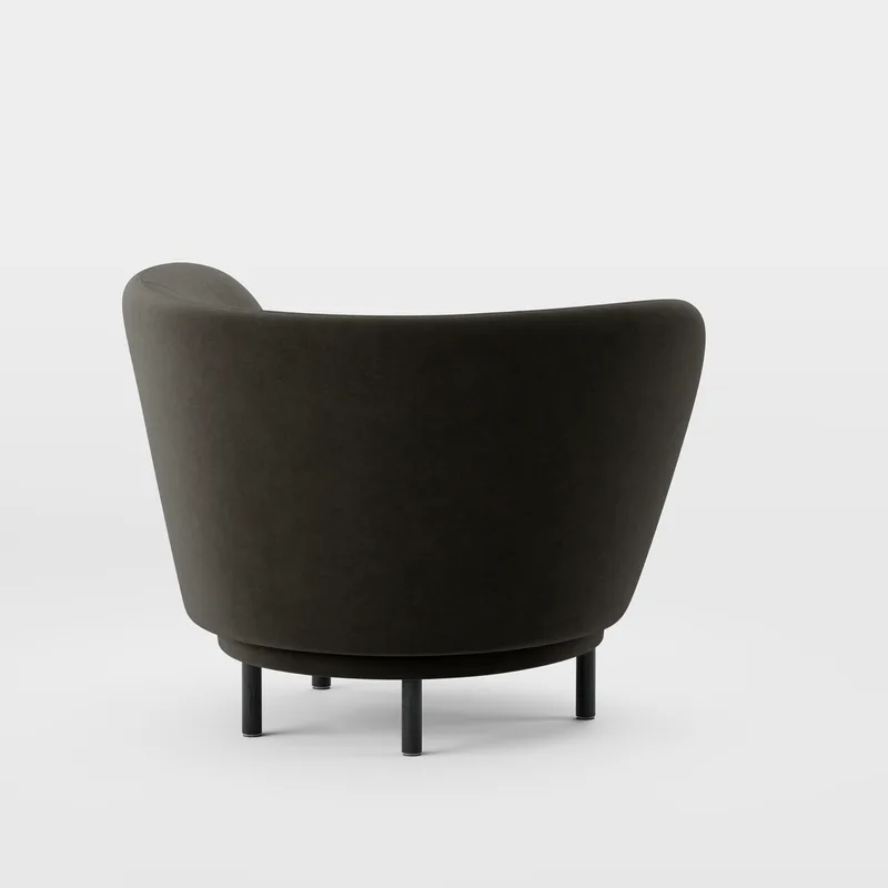Dandy Armchair by Massproductions in Black Stained Oak/Romo – Linara 90 Espresso – product photo