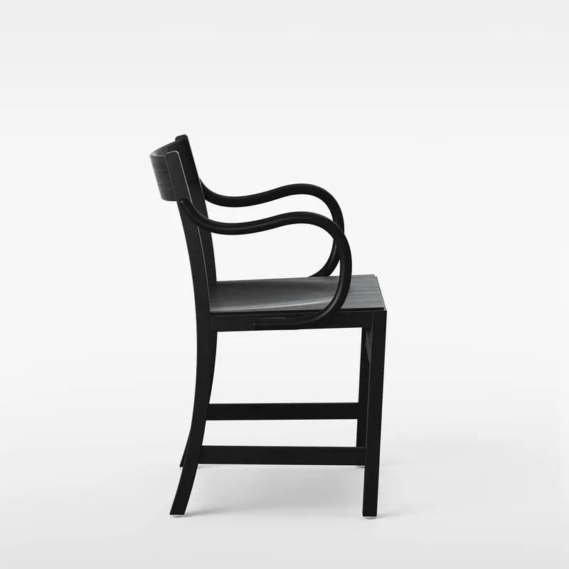 Waiter XL Armchair by Massproductions in Black Stained Beech – product photo