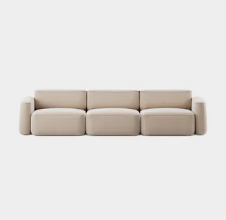 Patch 3-Seater by Massproductions in Villa Nova – Atlantis 52 Alabaster – product photo 2 of 2