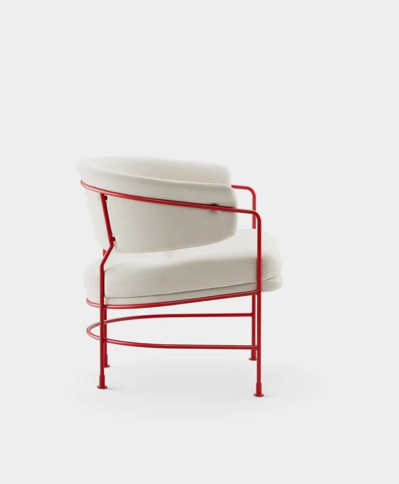 Astro Club Chair van Massproductions in Kvadrat – Vidar 4 0106, Pure Red – productfoto