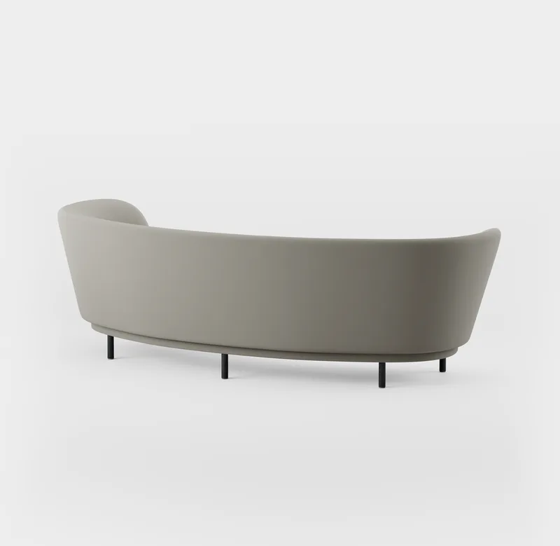 Dandy 3 Seater Sofa von Massproductions in Black Stained Oak/Kirkby Design – Smooth III 87 Gris – Produktfoto