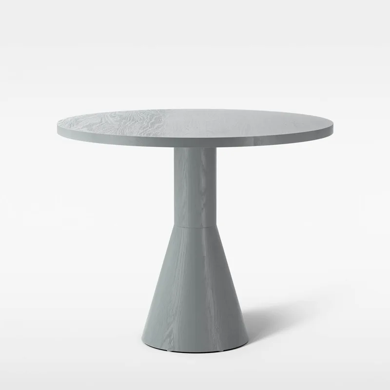 Draft Dining Table Ø700 by Massproductions in Grey Painted Oak – product photo