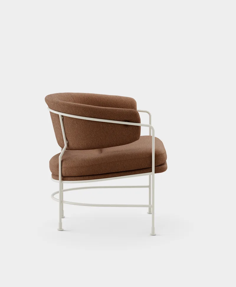 Astro Club Chair van Massproductions in Sahco – Ecriture 380, Ivory – productfoto