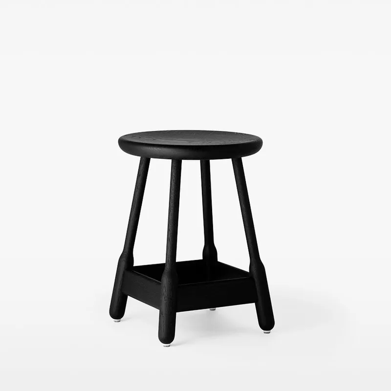 Albert Stool H500 by Massproductions in Black Stained Ash – product photo