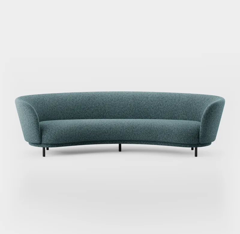 Dandy 4 Seater Sofa de Massproductions en Black Stained Oak/Kirkby Design – Spiral 06 Dragonfly – photo du produit