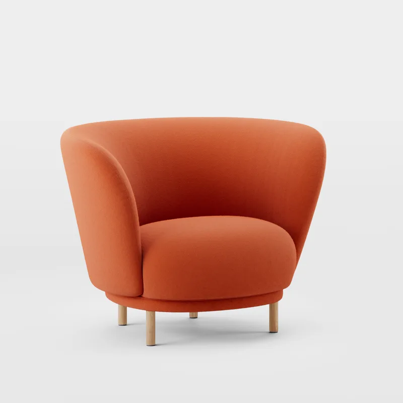 Dandy Armchair by Massproductions in Natural Oak/Kvadrat – Tonus 4 554 – product photo