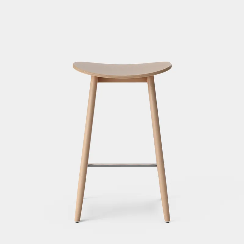 Icha Bar Stool by Massproductions in Natural Beech, 650 mm – product photo