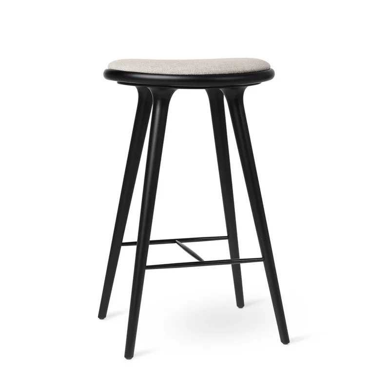 High Stool by Mater in Black Beech w. Kvadrat Clay 0012, 74 cm – product photo