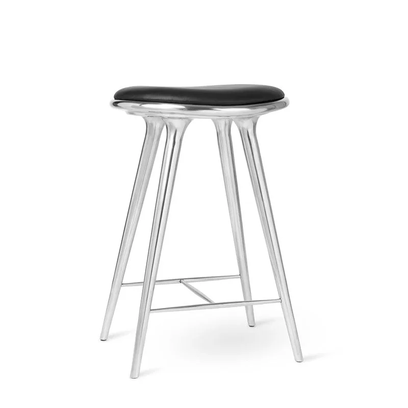 High Stool de Mater en Polished Recycled Aluminum, 69 cm – photo du produit