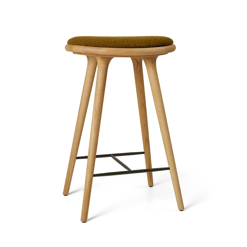 High Stool von Mater in Oiled Oak w. Baru 0450, 69 cm – Produktfoto