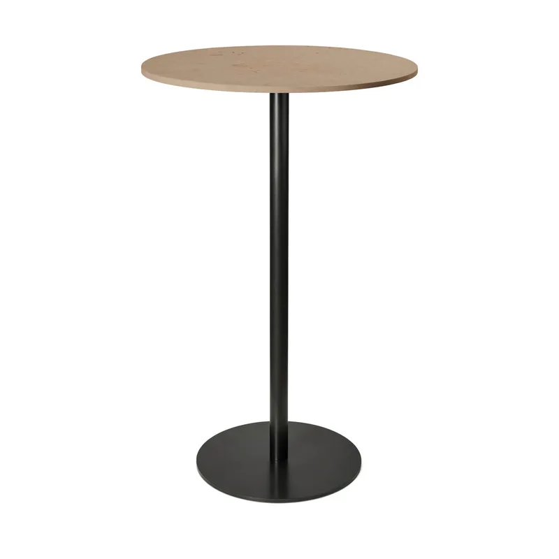 Mater Bar Table van Mater in Coffee Waste Light, H 106,4 cm, Ø 70 cm – productfoto