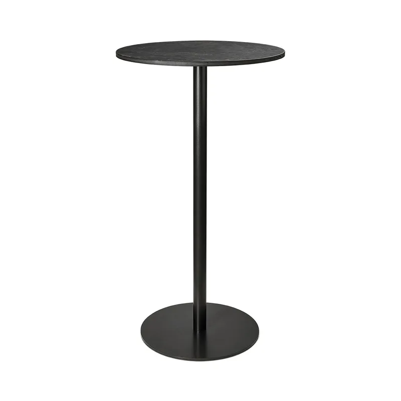 Mater Bar Table van Mater in Coffee Waste Black, H 106,6 cm, Ø 60 cm – productfoto
