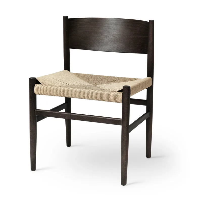 Nestor Sidechair by Mater in Sirka Grey Beech, Natural paper cord seat – product photo