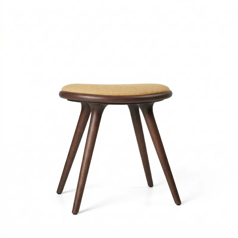 Low Stool by Mater in Brown Beech w. Kvadrat Clay 0007, 47 cm – product photo