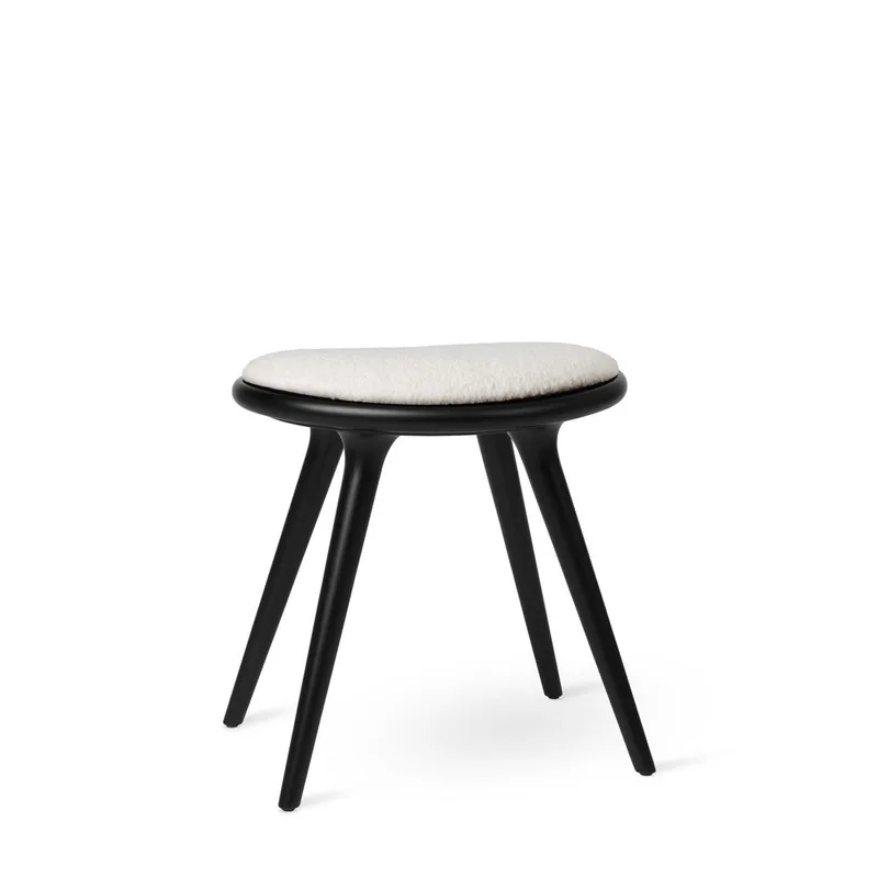 Low Stool by Mater in Black Beech w. Kvadrat Baru 0200, 47 cm – product photo