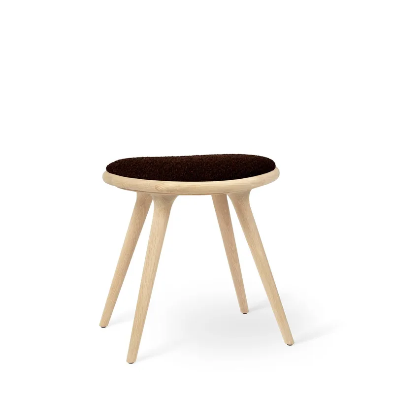 Low Stool van Mater in Soaped Oak w. Kvadrat Baru 0390, 47 cm – productfoto
