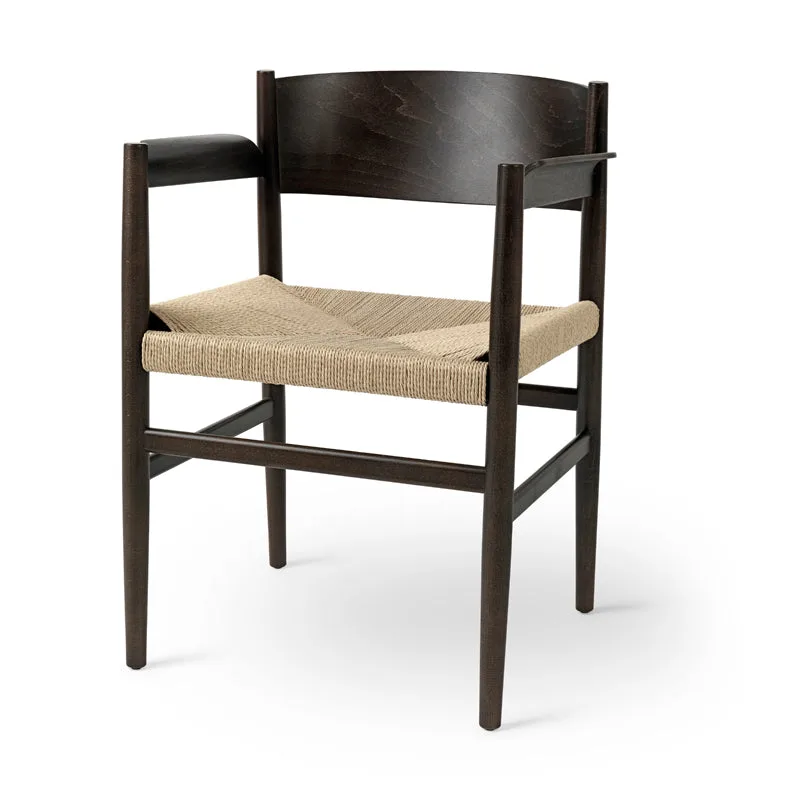 Nestor Armchair by Mater in Sirka Grey Beech, Natural paper cord seat – product photo