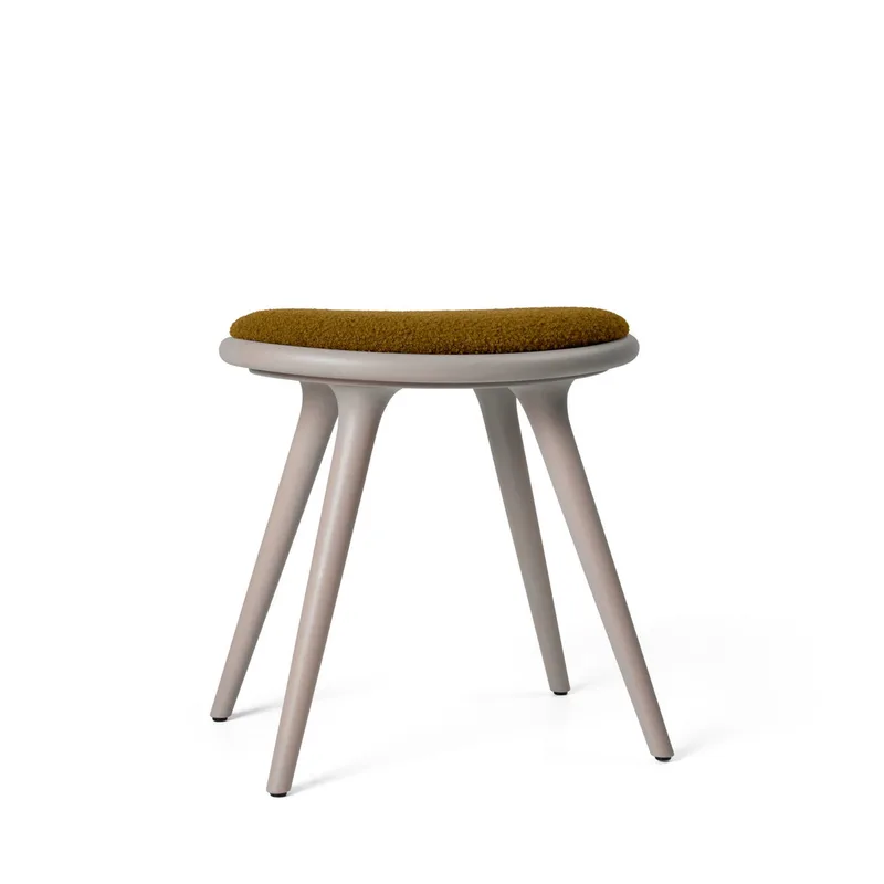Low Stool van Mater in Grey Beech w. Kvadrat Baru 0450, 47 cm – productfoto