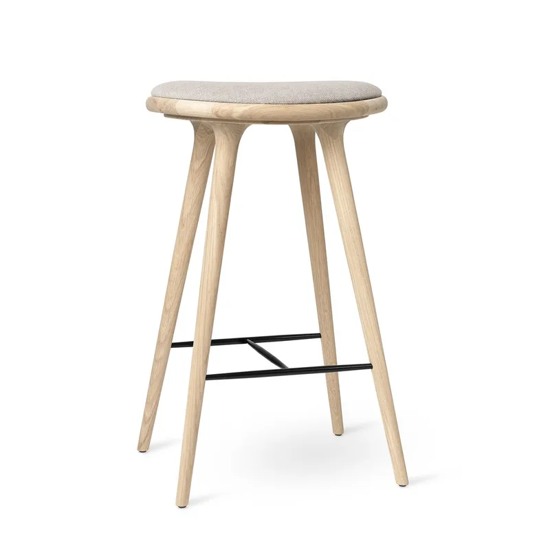 High Stool von Mater in Soaped Oak w. Clay 0012, 74 cm – Produktfoto