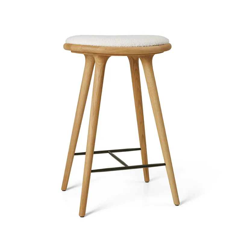 High Stool von Mater in Oiled Oak w. Baru 0200, 74 cm – Produktfoto