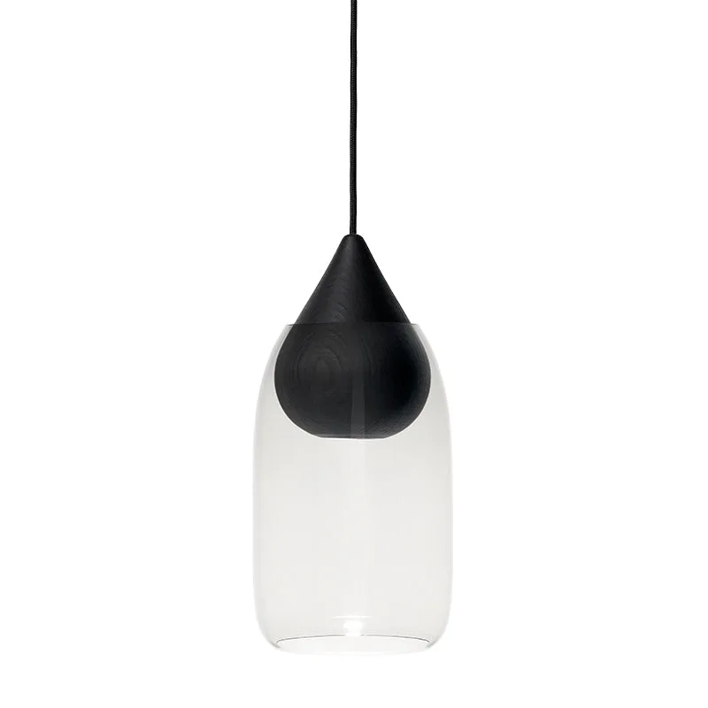 Liuku Pendant Black Drop by Mater in Black – Transparent Glass, Smoke – product photo