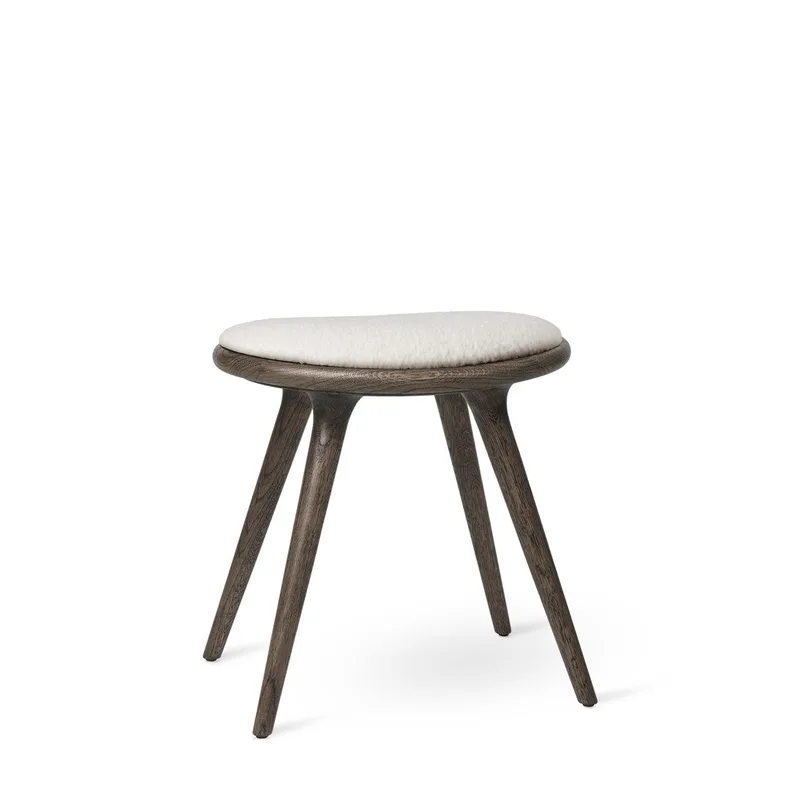 Low Stool by Mater in Sirka Grey Oak w. Kvadrat Baru 0200, 47 cm – product photo