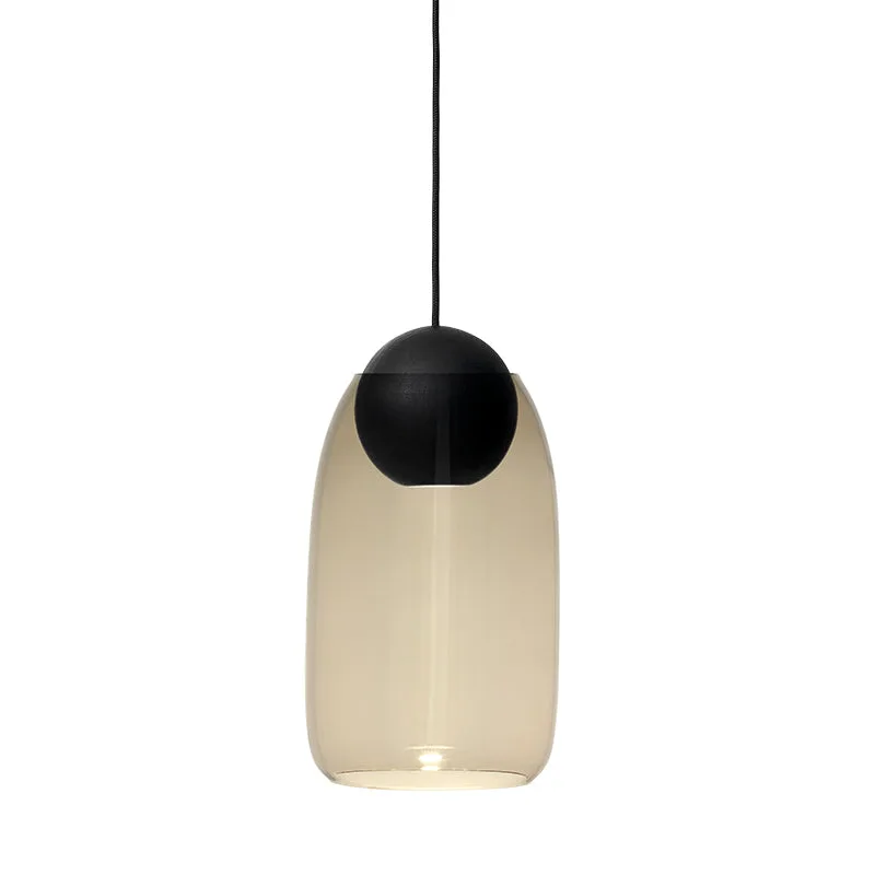 Liuku Pendant Black Ball by Mater in Black – Smoke Glass, Transparent – product photo