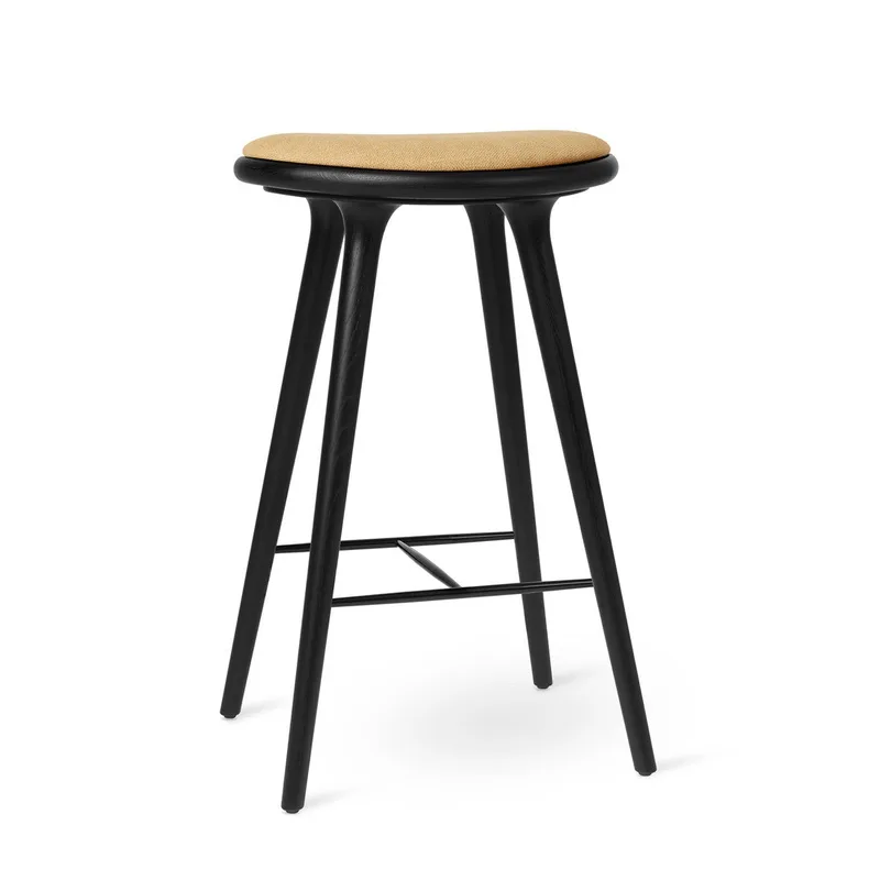 High Stool von Mater in Black Oak w. Clay 0007, 74 cm – Produktfoto