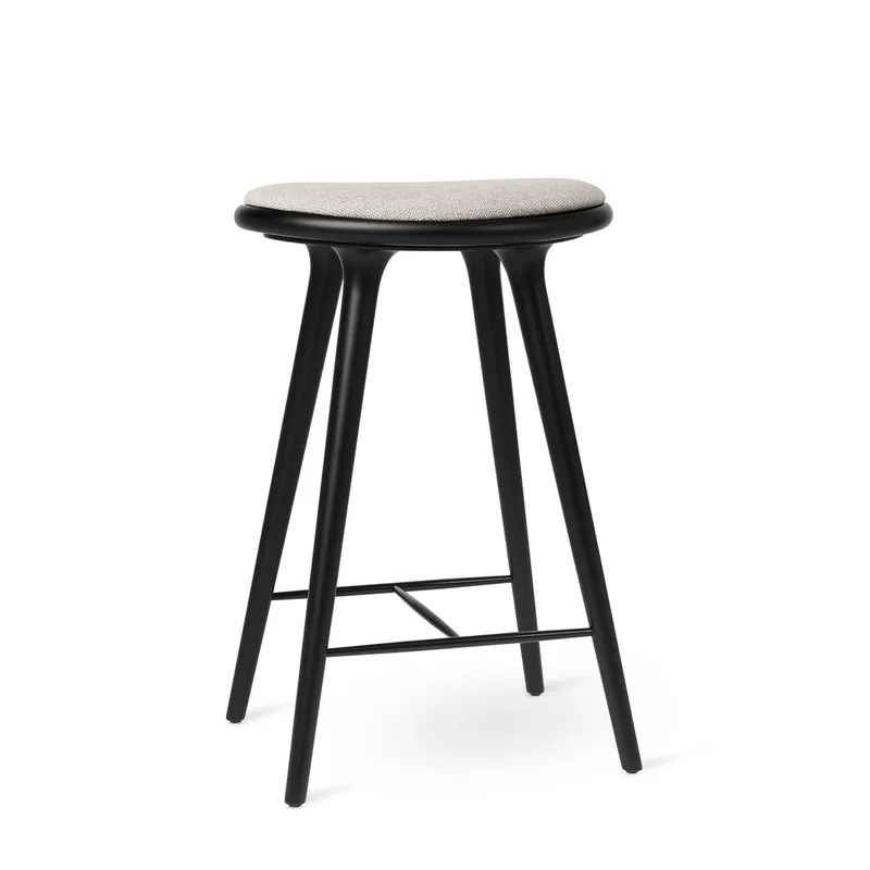 High Stool by Mater in Black Beech w. Kvadrat Clay 0012, 69 cm – product photo