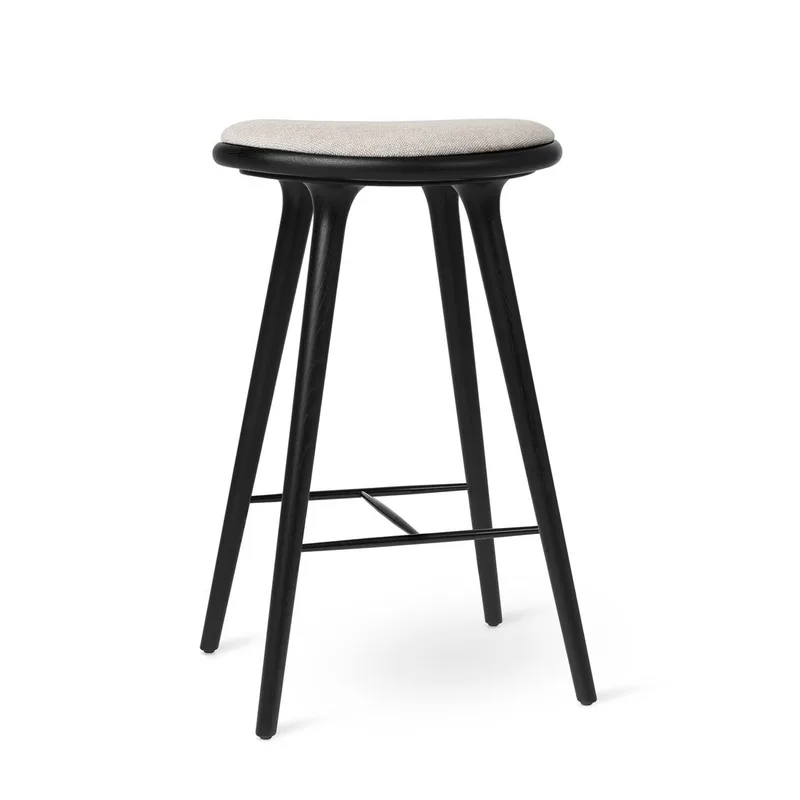 High Stool by Mater in Black Oak w. Clay 0012, 74 cm – product photo