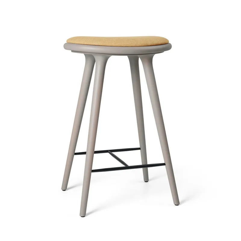 High Stool by Mater in Grey Beech w. Kvadrat Clay 0007, 69 cm – product photo
