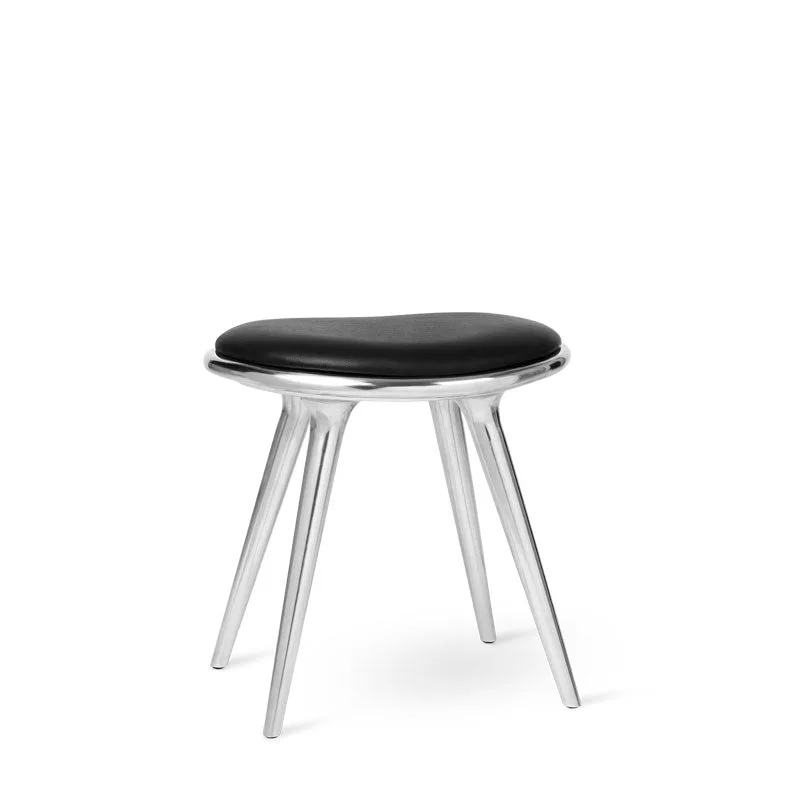 Low Stool van Mater in Polished Recycled Aluminum, 47 cm – productfoto