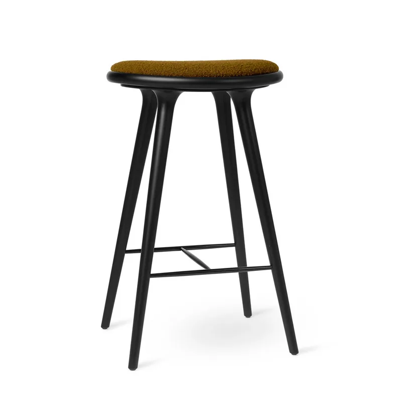 High Stool von Mater in Black Beech w. Kvadrat Baru 0450, 74 cm – Produktfoto