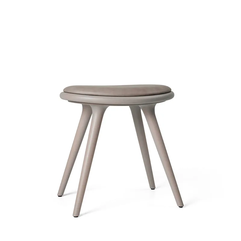 Low Stool von Mater in Grey Beech, 47 cm – Produktfoto