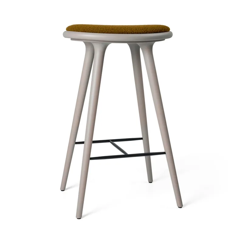 High Stool von Mater in Grey Beech w. Kvadrat Baru 0450, 74 cm – Produktfoto