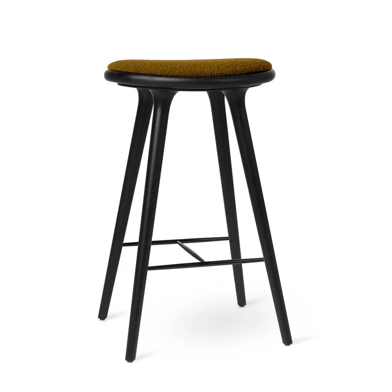 High Stool von Mater in Black Oak w. Baru 0450, 74 cm – Produktfoto