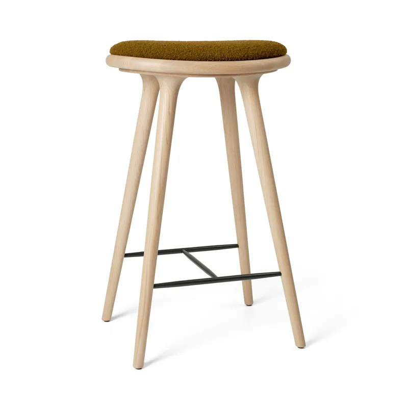 High Stool de Mater en Matt Oak w. Baru 0450, 74 cm – photo du produit