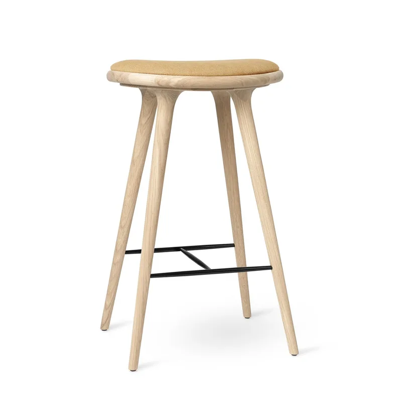 High Stool von Mater in Soaped Oak w. Clay 0007, 74 cm – Produktfoto