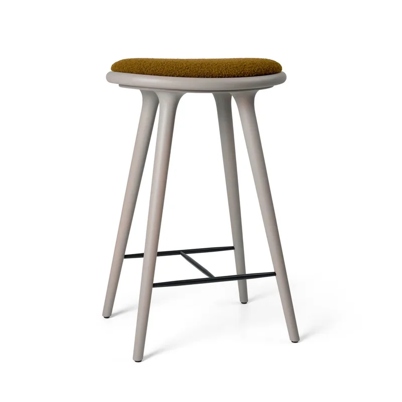 High Stool by Mater in Grey Beech w. Kvadrat Baru 0450, 69 cm – product photo