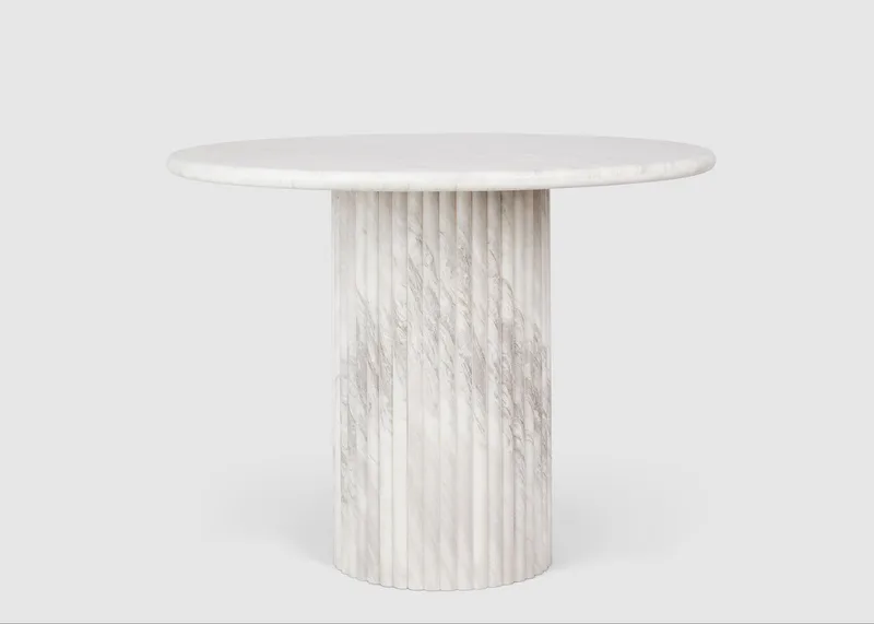 Sézane Dining Table van Meublé in 100 cm, White, Marble – productfoto
