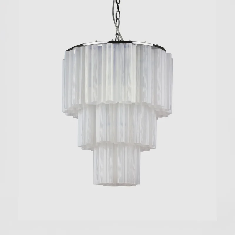 Fontaine Chandelier 3-Layer Chrome/White van Meublé – productfoto