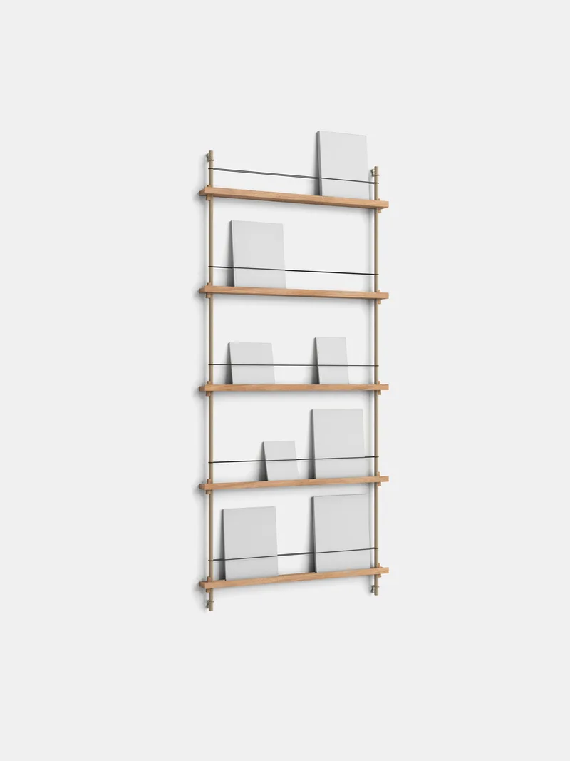 Magazine Shelving – MS.180.1 van MOEBE in Oak/Warm-Grey – productfoto 11 van 11