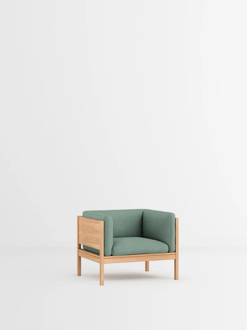 Lounge Chair de MOEBE en Re-Wool 2, Re-Wool 2 – 868, Oak – photo du produit