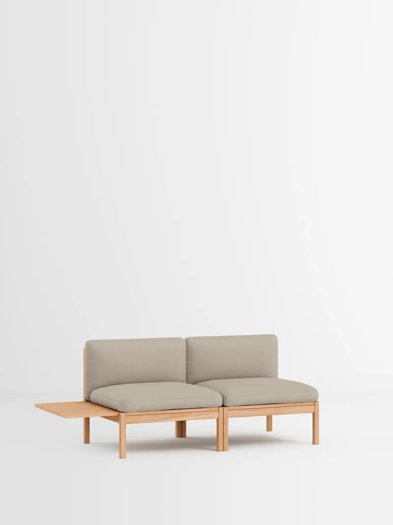 2 Seater Sofa with 1 Side Table von MOEBE in Autumn, Autumn 101, Oak – Produktfoto 24 von 34