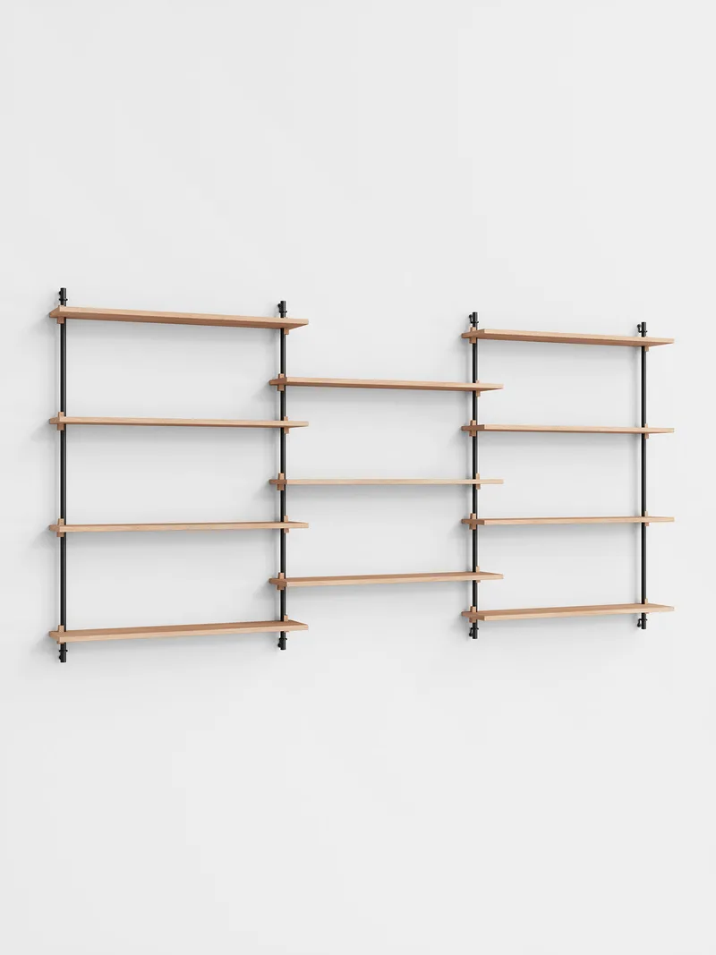 Wall Shelving – ws.115.3 by MOEBE in Oak/Black – product photo 4 of 4