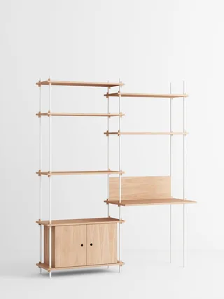 Shelving System – s.200.2.E van MOEBE in Oak/White – productfoto 4 van 4