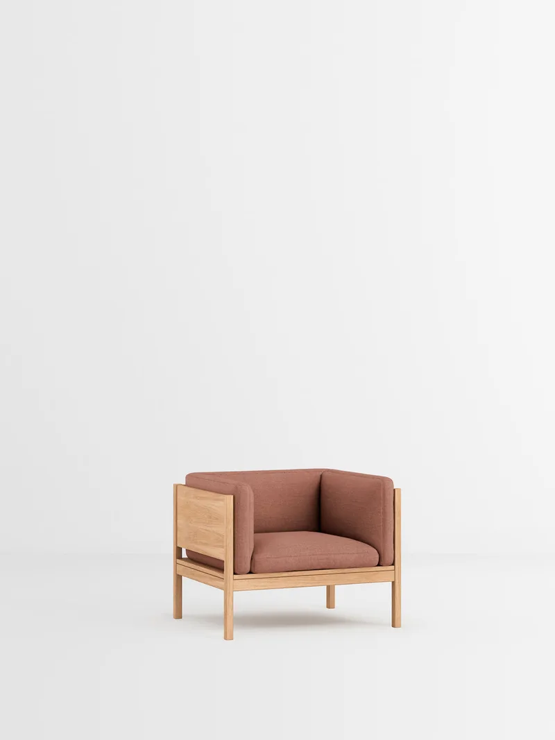 Lounge Chair de MOEBE en Re-Wool 2, Re-Wool 2 – 648, Oak – photo du produit